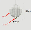 Metal Birdcage LED Pendant Lamp Minimalist Chandelier for Restaurant Bedroom Living Room Glass Pendant Light - Ljojo
