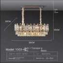 Nordic Gold LED Crystal Chandelier | Luxury Ceiling Light for Dining & Living Room | Ljojo