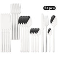 Ljojo 24Pcs Gold Cutlery Set Stainless Steel Flatware Dinnerware Kitchen Tableware