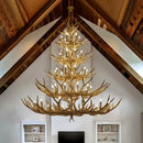 American Style Antler Deer Chandelier For Living Room - Farmhouse Hanging Light by Ljojo