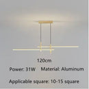 Ljojo Minimalist Line Chandelier Pendant Lamps for Kitchen Dining Table Lighting