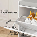 Ljojo™ Shoe Storage Bench with Padded Seat & Two Flip Drawers