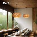 Retro Wooden Art Lamp: Japanese Bedroom Ceiling Wooden Pendant Light by Ljojo