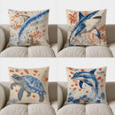 Blue Marlin Artistic Throw Pillow Cover by Ljojo - Sofa Bedroom Car Decor