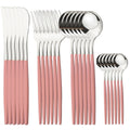 Ljojo 24Pcs Stainless Steel Cutlery Set Dinnerware Flatware Knife Fork Spoon