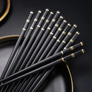 Ljojo Metal Chopsticks Set of 5 Pairs Reusable Korean Sushi Sticks Alloy Tableware