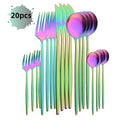 Ljojo 20-Piece Stainless Steel Cutlery Set - Matte Finish Flatware Set