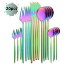 Ljojo 20-Piece Stainless Steel Cutlery Set - Matte Finish Flatware Set