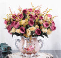 Ljojo™ Ceramic Vase & Flower Arrangement Set - Home Decor Crafts