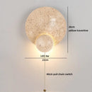 Ljojo LED Wall Light Pull Chain Switch Black Travertine Wall Decor
