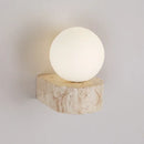 Japanese Style Natural Stone Wall Lamp Glass Lampshade Home Lighting by Ljojo