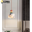Luxury Colored Stone LED Pendant Light - Calacatta Marble Chandeliers by Ljojo