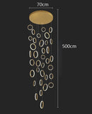Ljojo LED Ring Pendant Chandelier | Adjustable Hanging Cables | Gold/Black | Home Dining Living Room