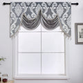 Ljojo Luxury Jacquard Floral Tassel Window Valance for Elegant Home Decor