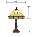 Geometric Tiffany Style Mini Table Lamp for Living Room by Ljojo - Glass Office Desk Lighting