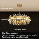 Ljojo Luxury Golden Crystal Round Ceiling Chandelier Light for Living Room