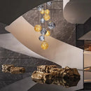 Glass Ball Pendant Chandelier LED Ceiling Lamp for Living Dining Room by Ljojo