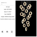 Ljojo Modern Gold Lustre Ring Acrylic Attic Chandelier for Stair & Dining Room