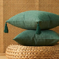 Ljojo Linen Tassel Euro Sham Pillow Covers Square Decorative Neutral Pillowcases