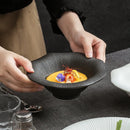 Ljojo Matte Striped Ceramic Plate Pasta Salad Soup Dessert Molecular Cuisine Tableware