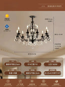 French Retro Style Living Room Pendant Light Luxury Candle Crystal Room Main Light Europea... by Ljojo