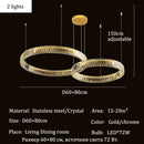 Crystal LED Chandelier with Remote Control for Villa Staircase | Ljojo Luxurious Hollow Design