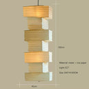 Ljojo Akari Rice Paper Cage Pendant Light Japanese Style Chandelier Home Decor LED Lamp