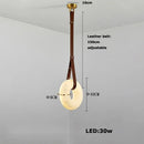 LED Alabaster Resin Ring Leather Belt Chandelier - Modern European Ljojo Lighting for Living Dining Room