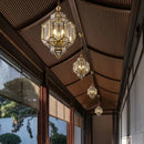 American Solid Brass Outdoor Chandelier - Waterproof Black Soldered Finish for Porch & Gazebo by Ljojo