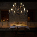 Ljojo American Retro Black Chandeliers Metal Cafe Pendant Lights for Living Room and Bedroom