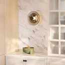 LED Wall Lamp Modern Round Gray Amber Glass Sconce Foyer Bedroom Aisle Decoration Ljojo