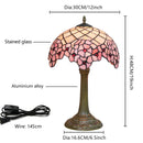 12" Cherry Blossom Stained Glass Lamp - Romantic Bedside Table Lamp by Ljojo