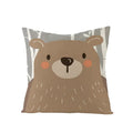 Ljojo Lovely Animals Linen Cushion Cover - Cute Bear Fox Deer Print