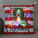 Ljojo LED Santa Claus Cushion Cover: Festive Light-Up Pillowcase for Home Decor