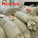 Korean Princess Style Lace Ruffles Wedding Bedding Set by Ljojo