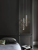 Ljojo Luxury Crystal Column Chandelier for Staircase LED Pendant Lamp