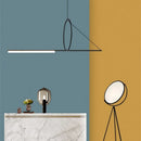 Ljojo LED Pendant Light Black Strip for Dining Room - Kitchen Island Hanging Lamp.