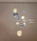 Clear Glass Ball Staircase Pendant Lighting for Living Room by Ljojo