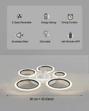 Ljojo 110-240V Ceiling Fan Light with Remote Control for Indoor Home Lighting