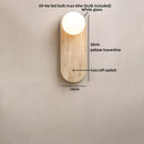 Ljojo LED Indoor Wall Sconce Yellow Travertine Glass Ball Luxury Bedroom Lamp