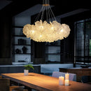 Ljojo Luxury Acrylic Cream Round Ceiling Chandelier - Elegant Lighting Fixture for Home Decor