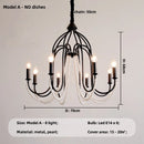 French Black Candle Chandelier For Living Room E14 Crystal Pendant Lights: Ljojo Romantic LED Hanging Lamp