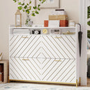 Ljojo™ Entryway Shoe Cabinet: Slim Hidden Storage, 4 Flip Drawers, Large Organizer Rack