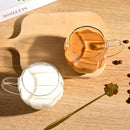 Ljojo 400ml Transparent Glass Cup with Vertical Ripple Design