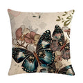 Butterfly Cotton Linen Throw Pillow Cover for Home & Car Decor - Ljojo