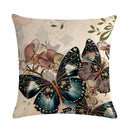 Butterfly Cotton Linen Throw Pillow Cover for Home & Car Decor - Ljojo