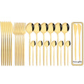Ljojo 24-Piece Stainless Steel Cutlery Set - Complete Dinnerware Tableware Set