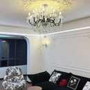 French Black Glass E14 Candle Chandelier Luxury Crystal LED Pendant Light by Ljojo