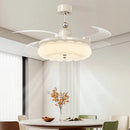 Modern Walnut Wood Grain LED Ceiling Fan Lamp for Living Dining Room by Ljojo