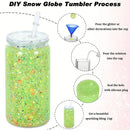 Ljojo 16oz Double Wall Plastic Straw Water Bottles Insulated DIY Drinkware Party Cup